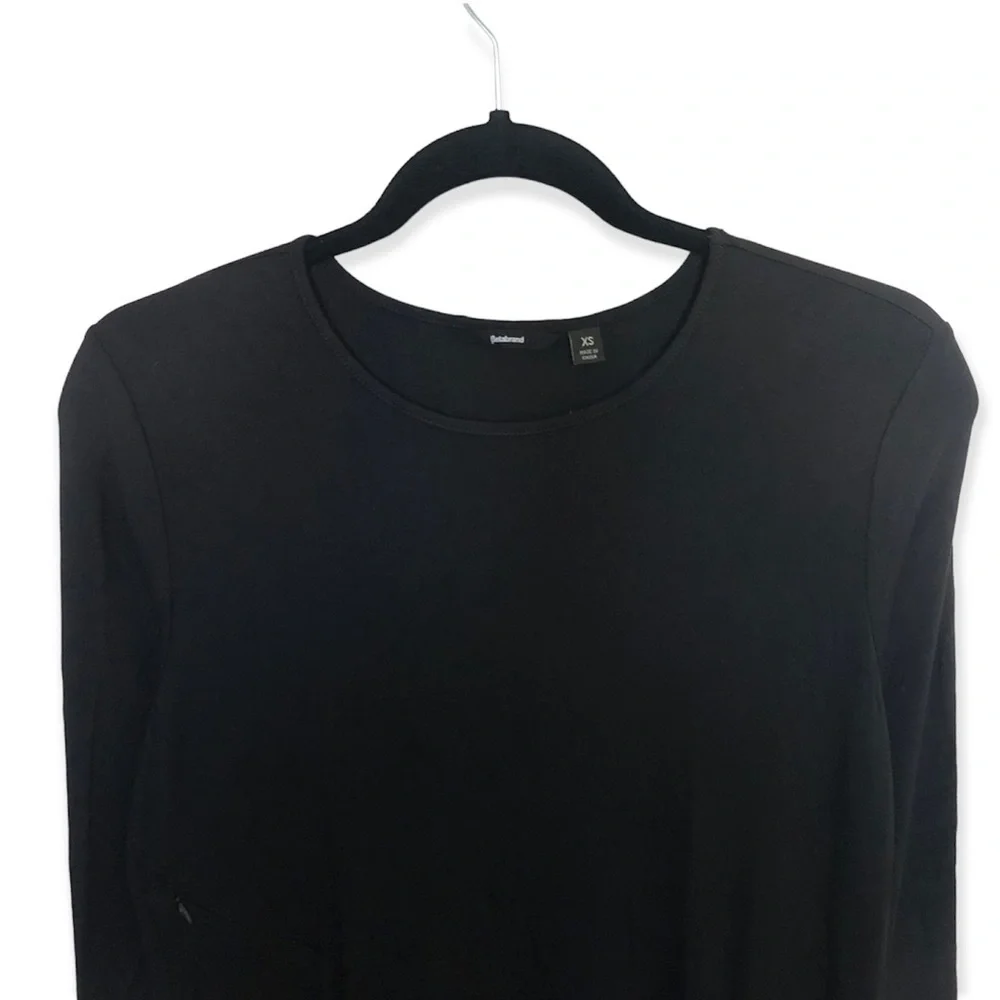 Betabrand Black Modal Silk Jersey Sweatershirt Travel dress